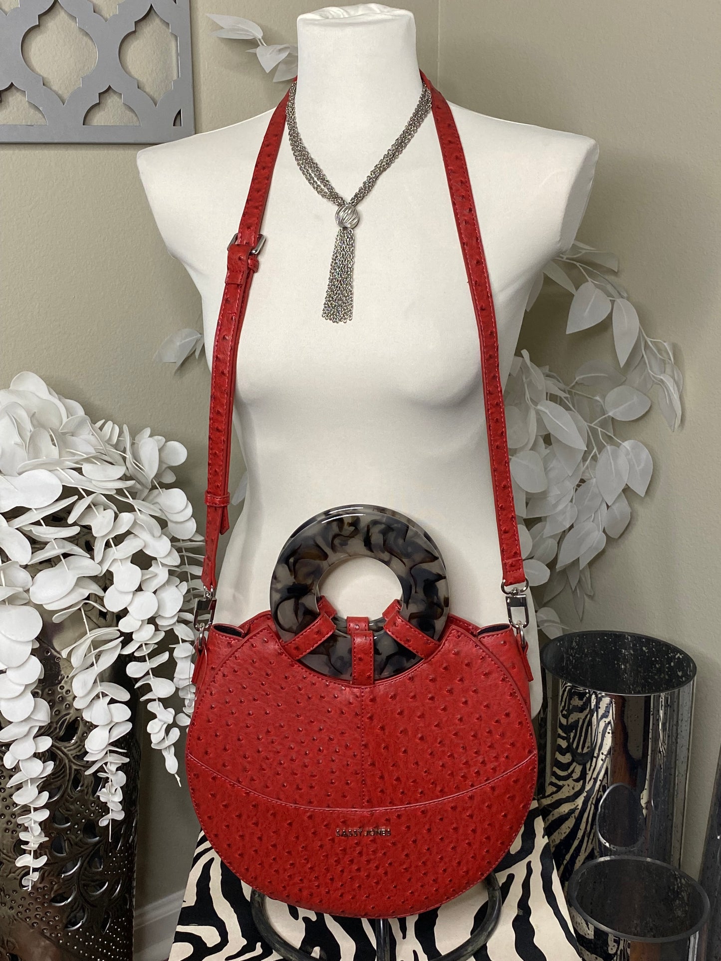 Mrs. SASSY Red Zoe Satchel Bag