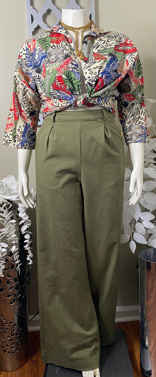 High-Waisted Wide Leg Pant