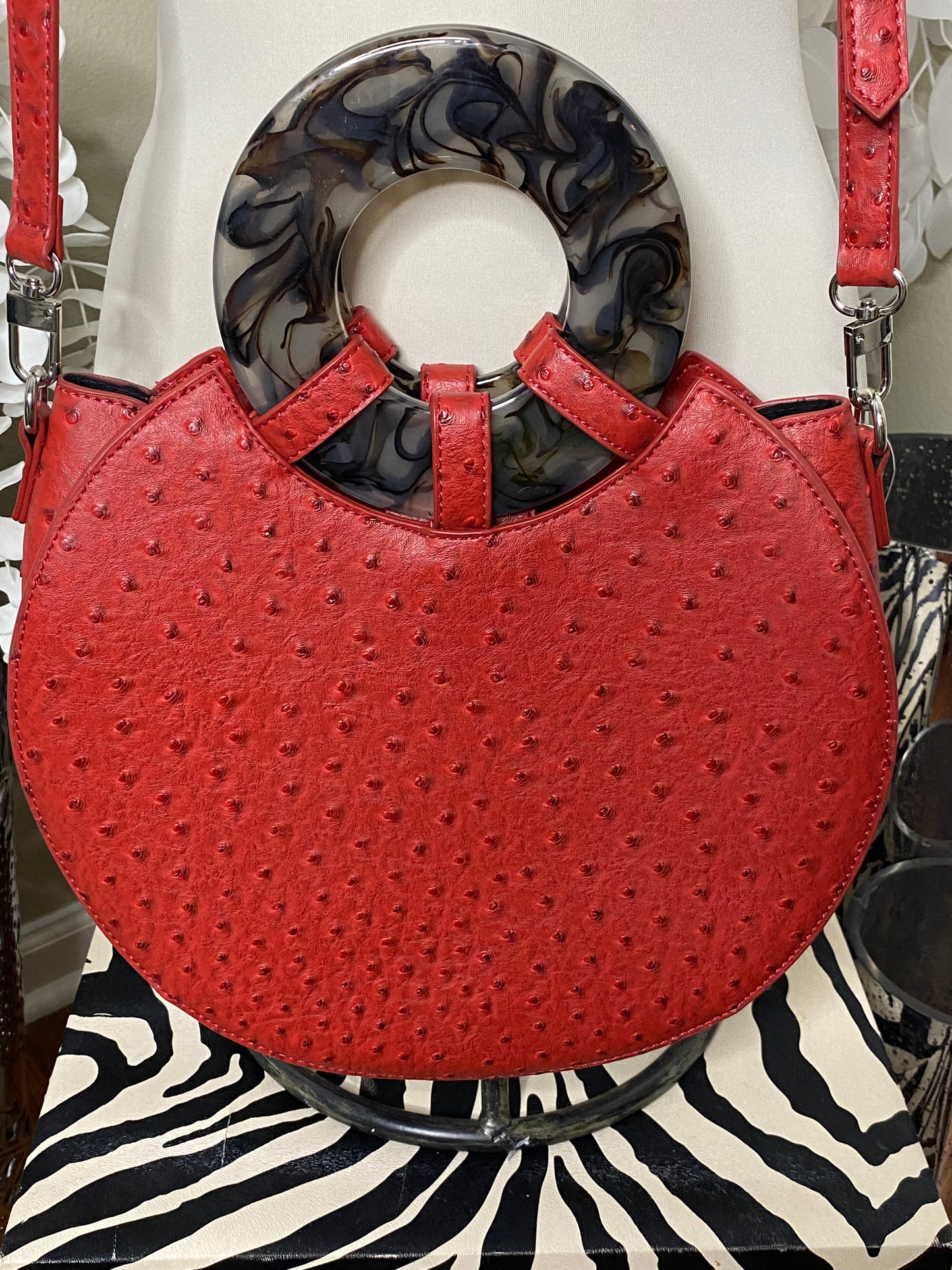 Mrs. SASSY Red Zoe Satchel Bag