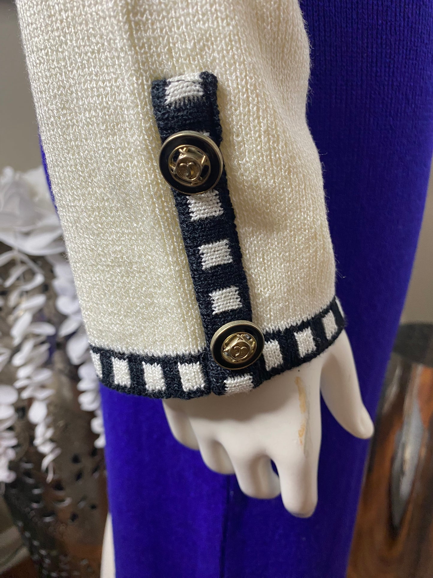 Vintage 1980’s Blue Color Block Knit Dress